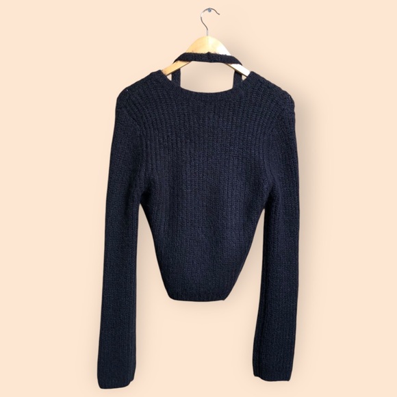 Pistola NWT Emilie Halter Cardigan Sweater Set Black Midnight Knit Alpaca Large - Picture 14 of 16